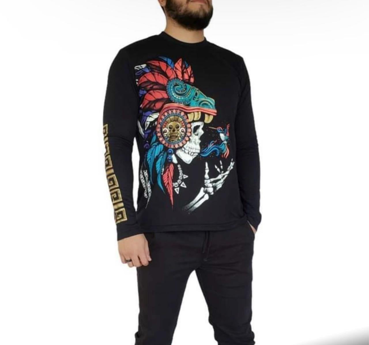 PLAYERA MANGA LARGA MUERTE Y COLIBRÍ
Talla L