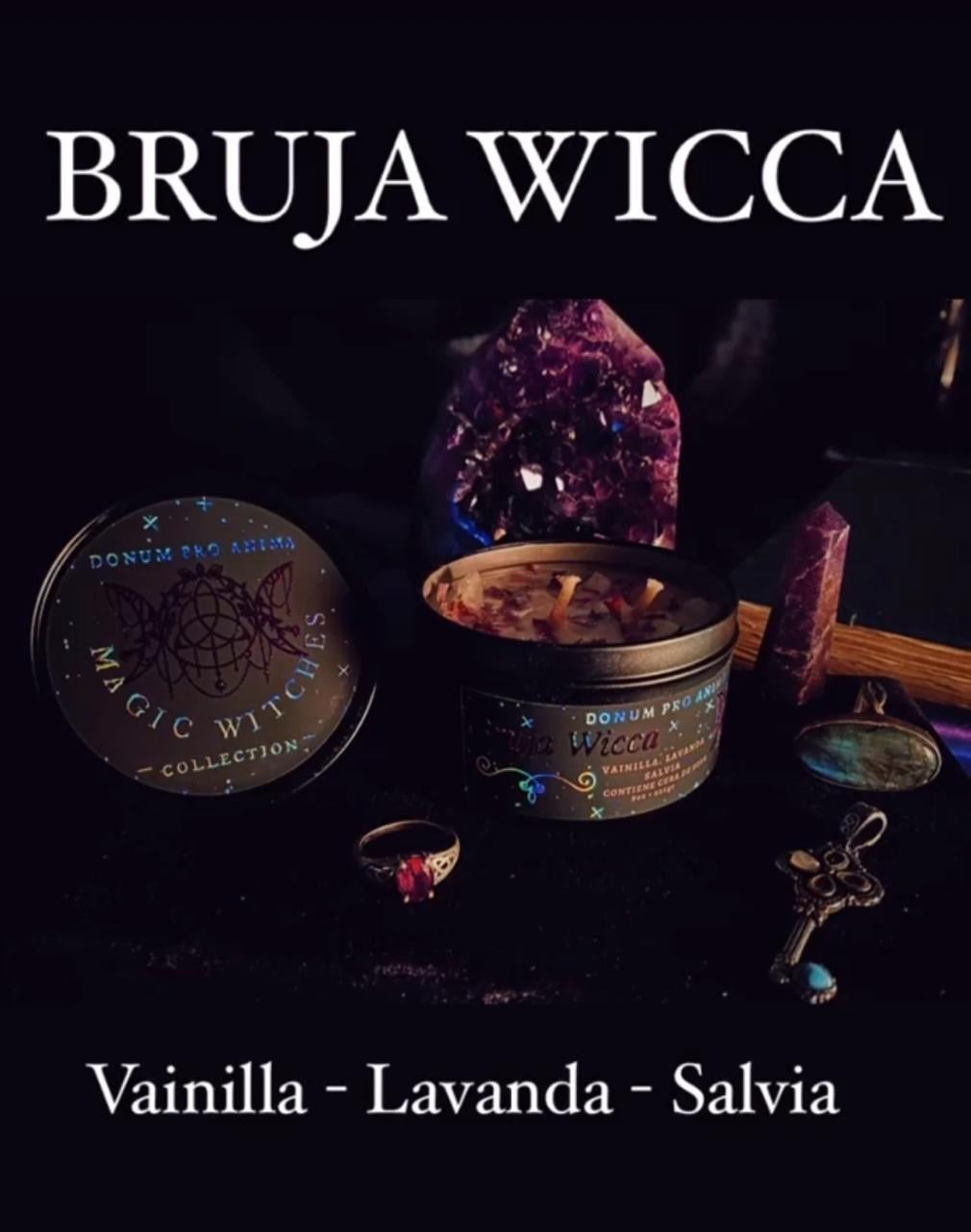 Vela Bruja Wicca 
Con Vainilla - Lavanda - Salvia