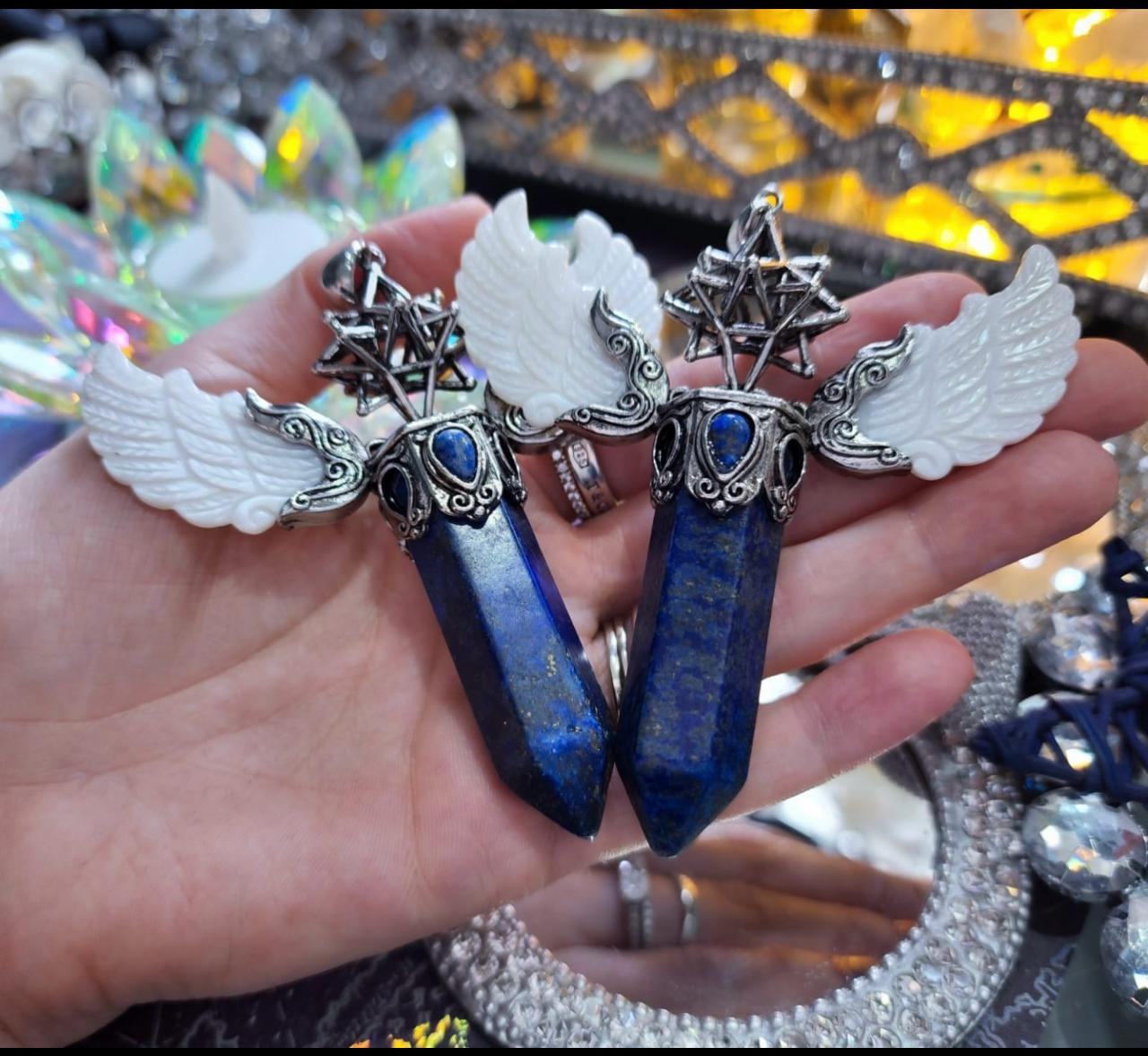 Báculo Celestial Lápiz lazuli y madre perla